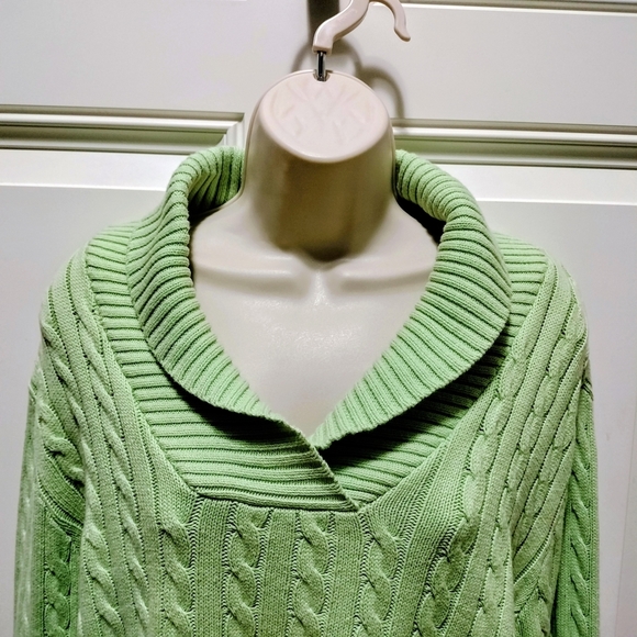 Appleseed's Light Green Cowl Neck Sweater XL - Picture 3 of 6